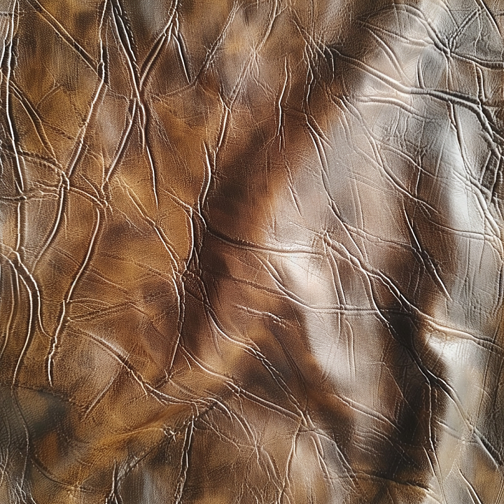 Cracked Brown Leather with Detailed Wrinkles and Weathered Finish seamless PBR texture preview