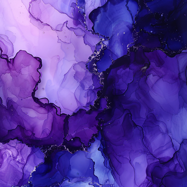 Alcohol Ink with Violet and Purple Fluid Swirls seamless PBR texture preview