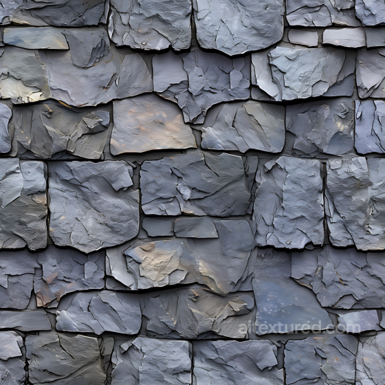 Slate Stone Wall PBR Texture with Rough Layered Plates Stone texture preview