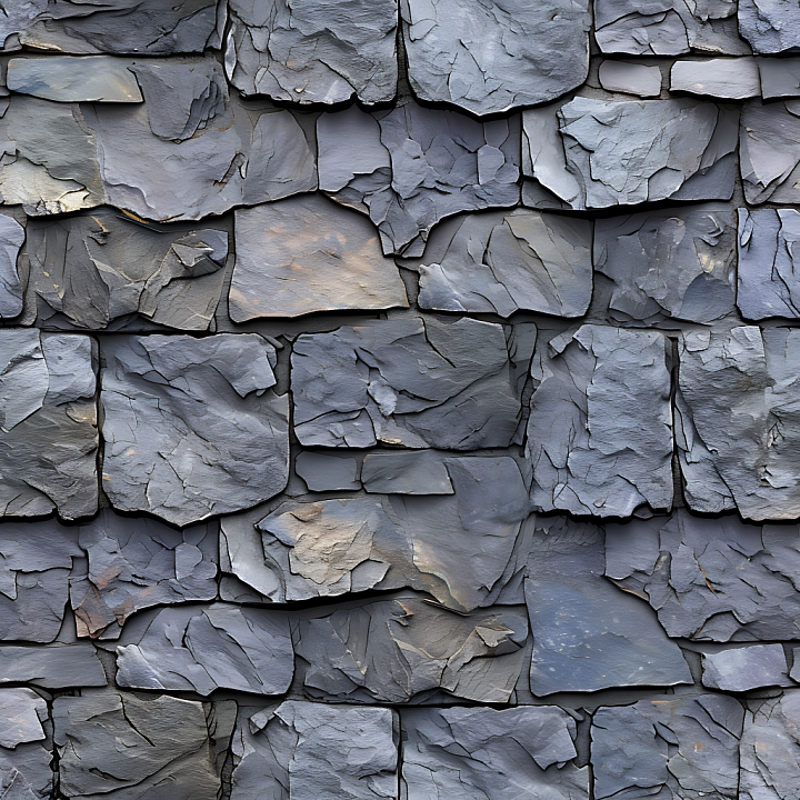 Slate Stone Wall with Rough Layered Plates seamless PBR texture preview