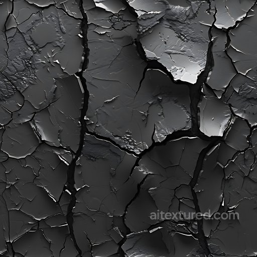 Dark Cracked & Hole Plaster PBR Texture with Jagged Fractures seamless Cracked & Holes PBR texture
