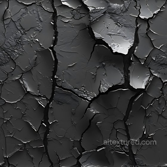 Dark Cracked & Hole Plaster PBR Texture with Jagged Fractures Cracked & Holes texture preview