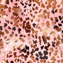 seamless Seamless 3D PBR Leopard Print Fabric Texture with Pink Background and Gold Accents texture 8k free download PBR