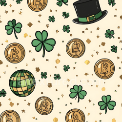 seamless Seamless 3D PBR Texture Featuring St Patrick's Shamrocks and Gold Coins texture 8k free download PBR