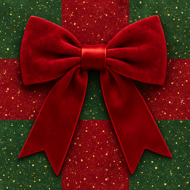 of Festive Ribbon Bow Velvet Ribbon Surface seamless PBR texture preview
