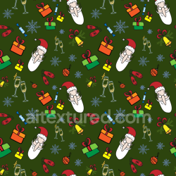 seamless Seamless 3D PBR festive Christmas digital paper texture with cartoon Santa and holiday icons texture 8k free download PBR