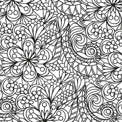 seamless Seamless 3D PBR Texture with Intricate Black and White Floral Line Pattern texture 8k free download PBR