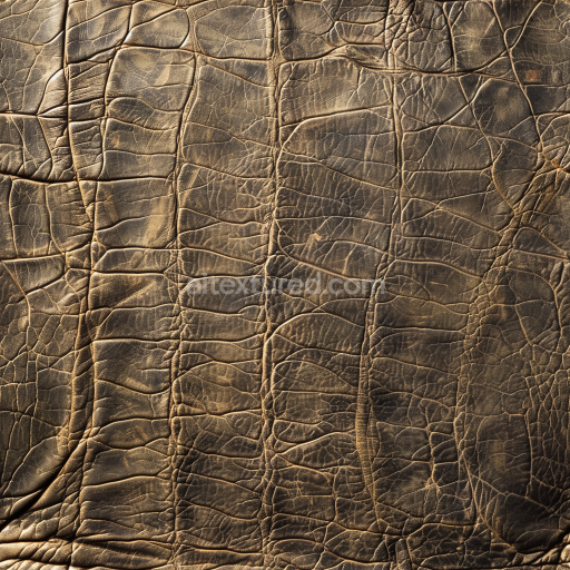 Seamless 3D PBR Texture of Aged Distressed Brown Leather with Deep Wrinkles