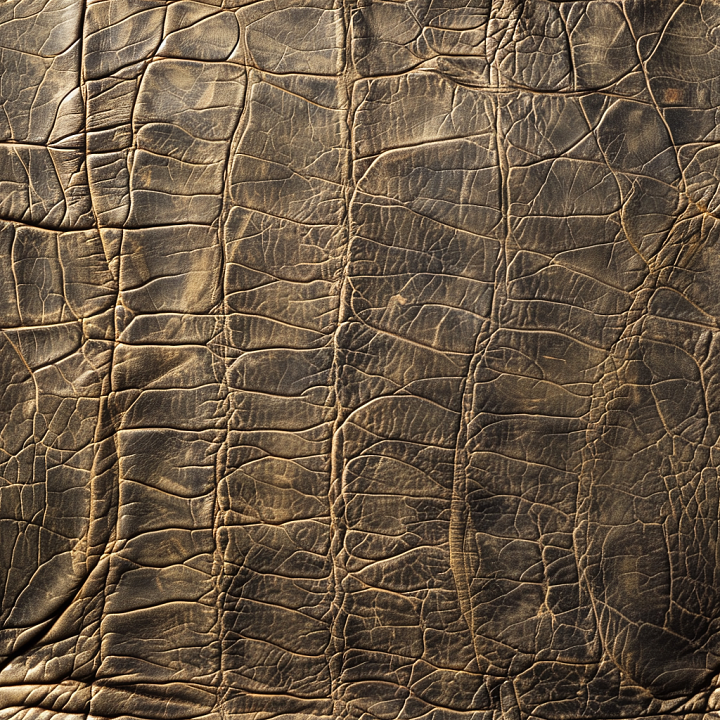 Aged Distressed Brown Leather with Deep Wrinkles seamless PBR texture preview