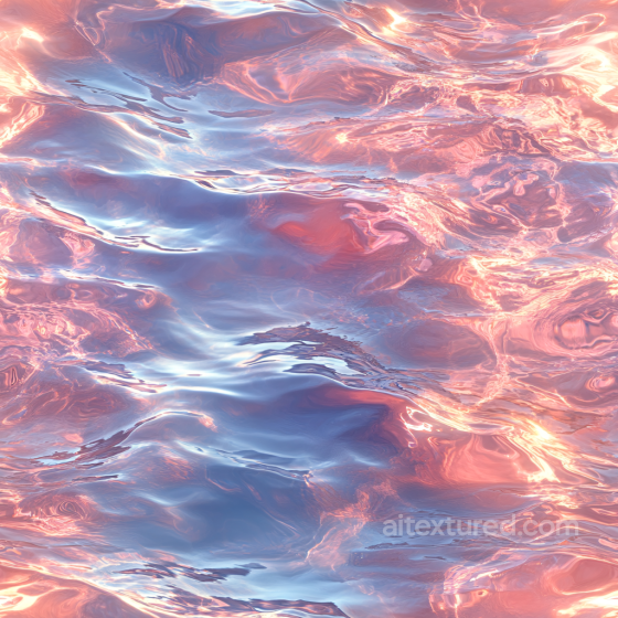 Water PBR Texture Featuring Stylized Pink-Blue Wave Surface Water texture preview