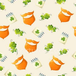 seamless Seamless 3D PBR texture with St Patrick ginger beard and shamrocks texture 8k free download PBR