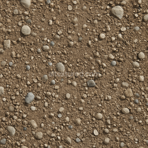 Seamless 3d texture pbr 8k of pebble surface with mixed soil and small stones