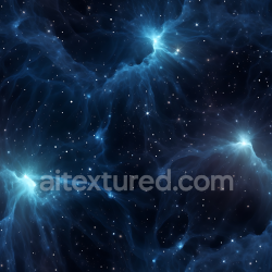 seamless Seamless 3D Space PBR Texture Featuring Blue Nebula Clouds and Starfield texture 8k free download PBR