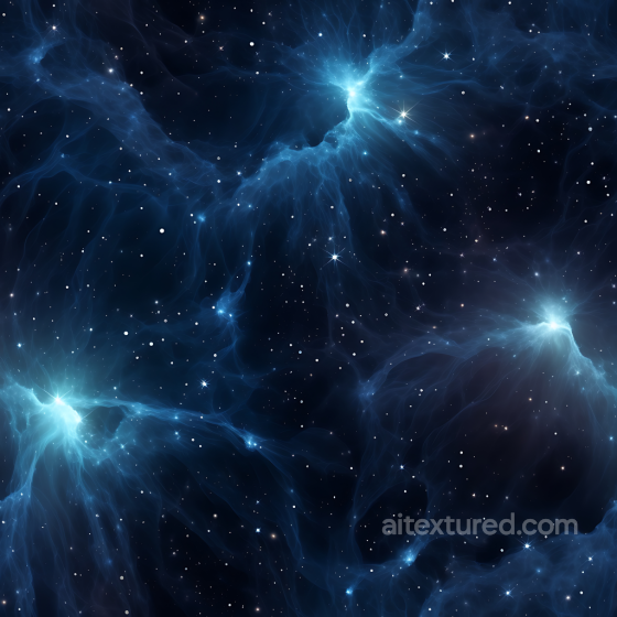 Space PBR Texture Featuring Blue Nebula Clouds and Starfield Star, space, planets texture preview