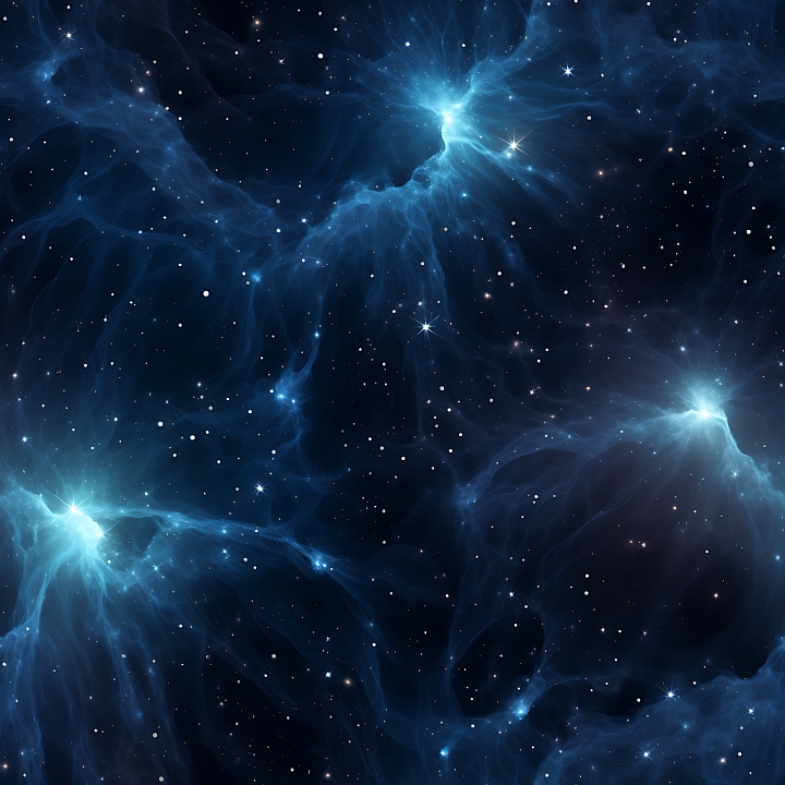 Space Featuring Blue Nebula Clouds and Starfield seamless PBR texture preview