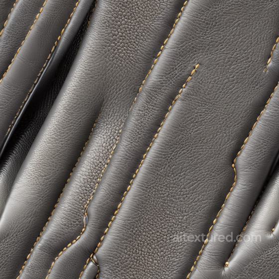 Gray Pebbled Leather Texture with Distinct Stitching and Wrinkles Leather texture preview