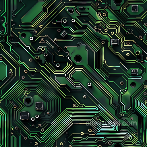 Futuristic Circuit Board Camouflage PBR Texture with Green and Black Lines seamless Color Camouflage PBR texture