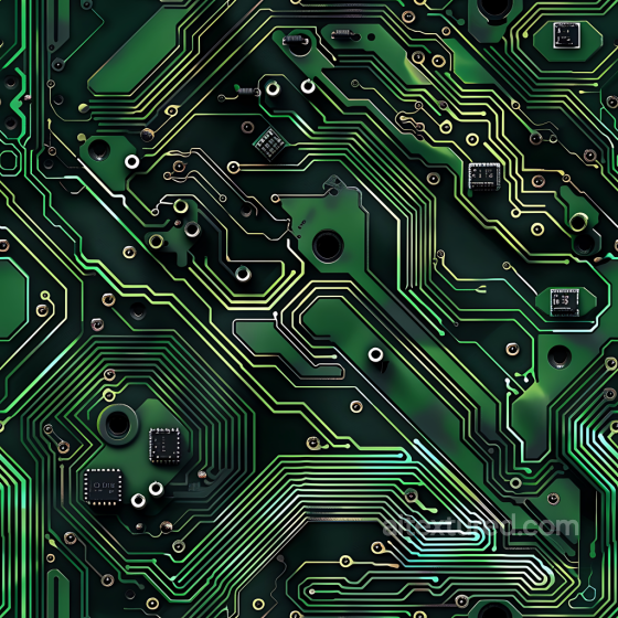 Futuristic Circuit Board Camouflage PBR Texture with Green and Black Lines Color Camouflage texture preview
