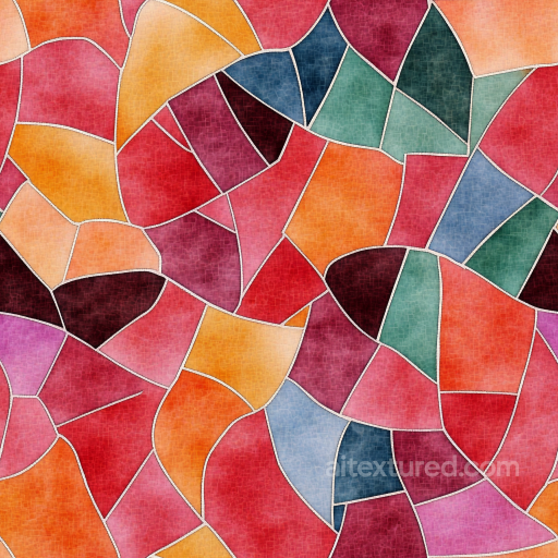 Mosaic Texture with Vibrant Abstract Stone Tiles seamless Mosaic PBR texture