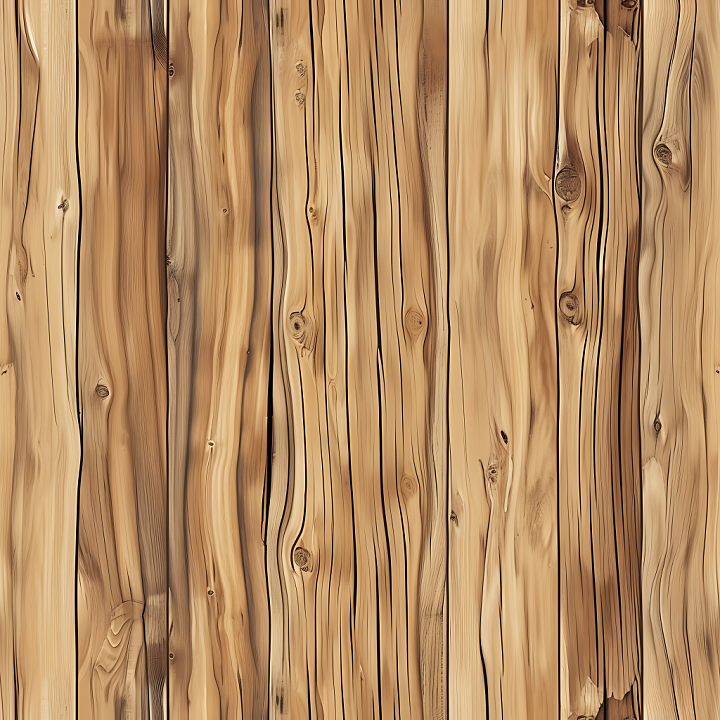 Pine Wood Plank with Natural Grain and Knots seamless PBR texture preview