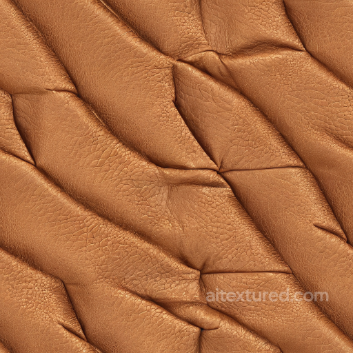 Wrinkled Tan Leather Texture with Detailed Grain and Folds seamless Leather PBR texture
