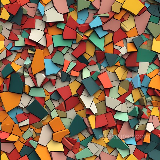 Cracked & Holes PBR Texture Featuring Vibrant Shattered Ceramic Pieces Cracked & Holes texture preview