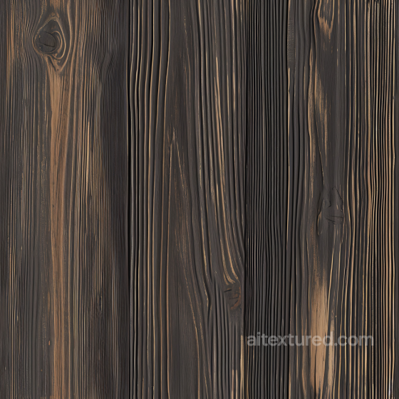 Charred Wood Planks PBR Texture with Deep Grain and Knots Wood texture preview