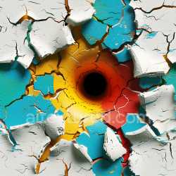 seamless Seamless 3D PBR Cracked Painted Surface Texture Featuring Central Hole and Multicolored Peeling Paint texture 8k free download PBR