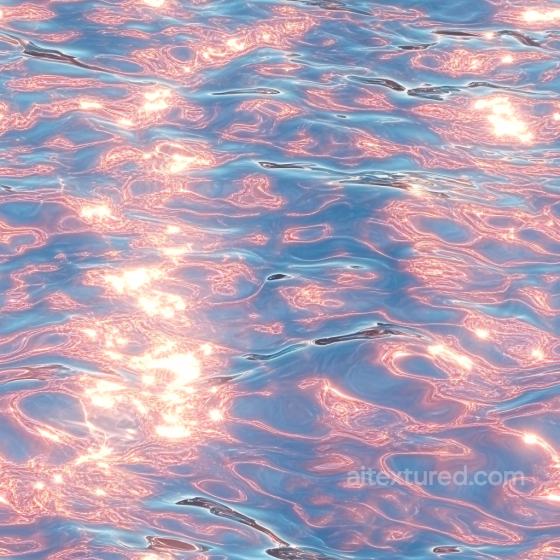 Iridescent Water Surface Seamless Texture with Wavy Sunlit Reflections Water texture preview