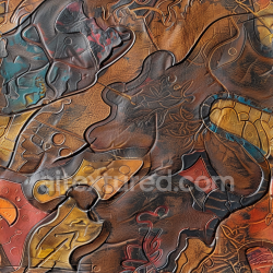 seamless Seamless 3D Embossed Multicolor Leather PBR Texture with Intricate Patterns and Varying Grain texture 8k free download PBR
