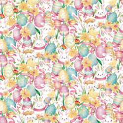 seamless Seamless 3D PBR Easter Digital Paper Texture with Bunnies, Eggs & Flowers texture 8k free download PBR