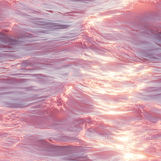 Water PBR Texture Featuring Stylized Pink Sunset Ocean Waves Water texture preview