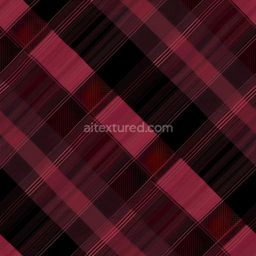 Seamless 3D PBR Plaid Fabric Texture Featuring Deep Red and Black Stripes