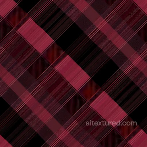 Seamless 3D PBR Plaid Fabric Texture Featuring Deep Red and Black Stripes texture preview
