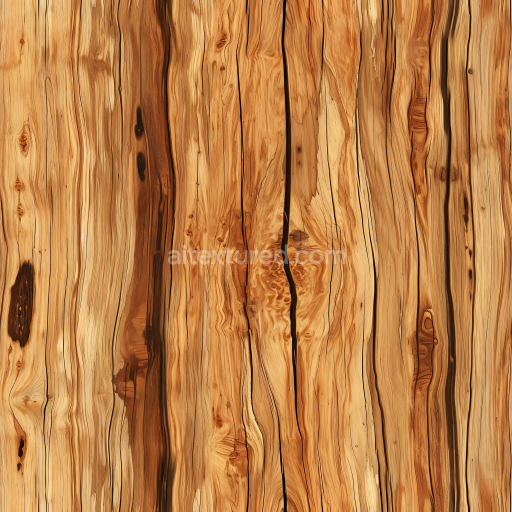 Preview — Seamless 3D PBR Texture of Honey-Colored Knotted Wood Planks with Distinct Grain