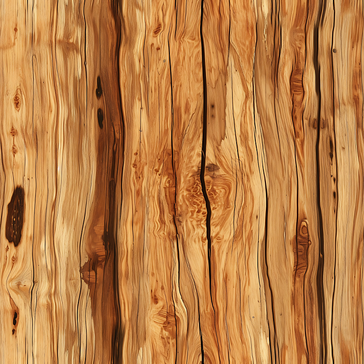 Honey-Colored Knotted Wood Planks with Distinct Grain seamless PBR texture preview