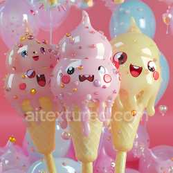 seamless Seamless 3D Inflated Glossy Bubbly Surface PBR Texture in Soft Pastels texture 8k free download PBR