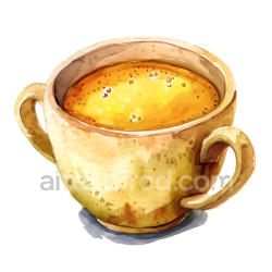 seamless Watercolor Bone Broth Cup Breakfast Illustration texture 8k free download PBR