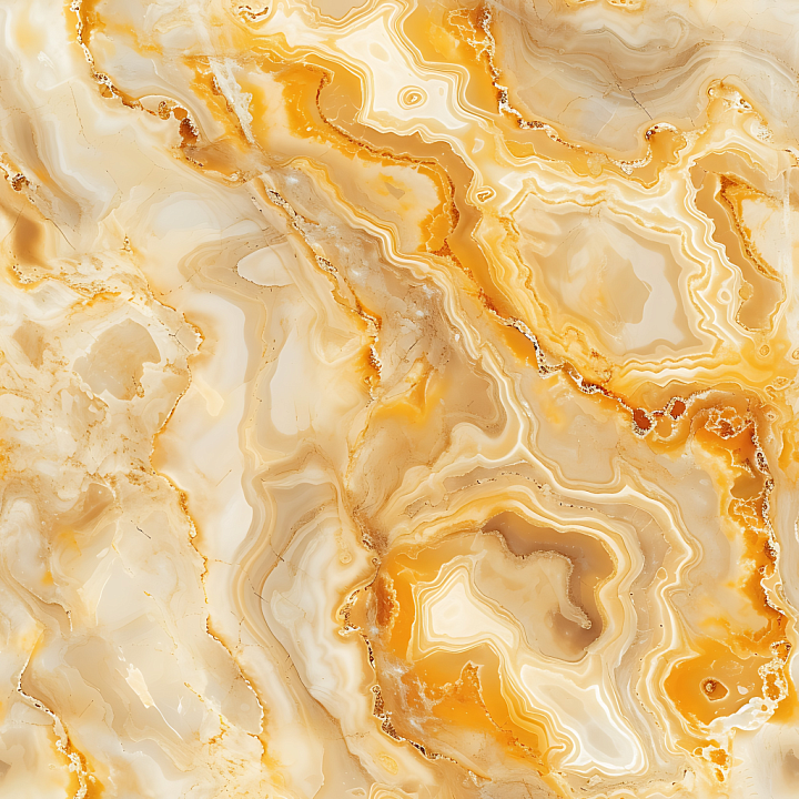 Golden Onyx Marble with Fluid Veins and Warm Tones seamless PBR texture preview