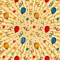 seamless Seamless 3D PBR Birthday Texture with Colorful Balloons and Streamers texture 8k free download PBR