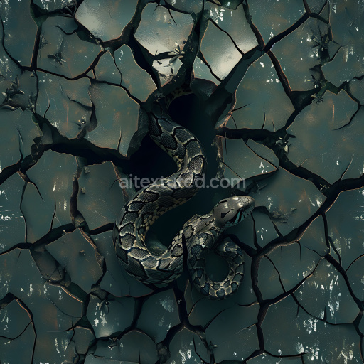 Seamless 3D PBR Cracked Dry Earth Texture with Deep Holes and Natural Fractures