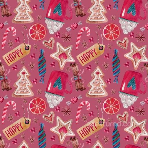 Christmas Digital Paper Texture Featuring Festive Cookies and Holiday Motifs seamless All Christmas Digital paper PBR texture
