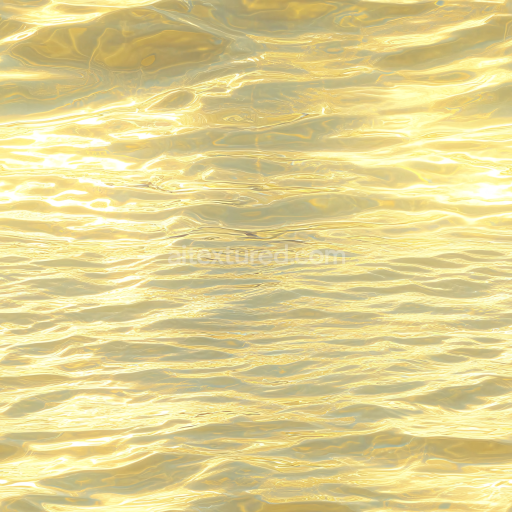 Seamless 3D PBR Texture of Golden Water Surface Featuring Soft, Flowing Waves and Radiant Reflections