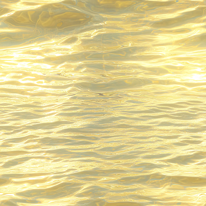 Golden Water Surface Featuring Soft, Flowing Waves and Radiant Reflecti… seamless PBR texture preview