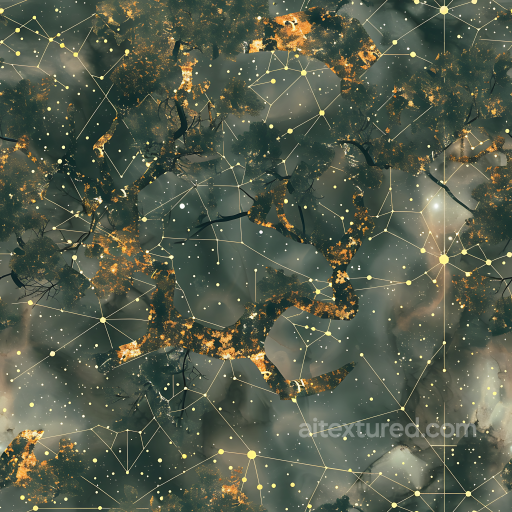 Stylized Cosmic Camouflage PBR Texture with Starry Constellation Pattern seamless Color Camouflage PBR texture
