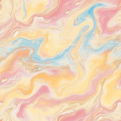 Seamless 3D Pastel Cream Marble PBR Texture with Vivid Multicolor Veins