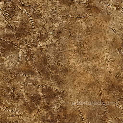 Distressed Tan Leather Seamless Texture with Deep Wrinkles and Grain seamless Leather PBR texture
