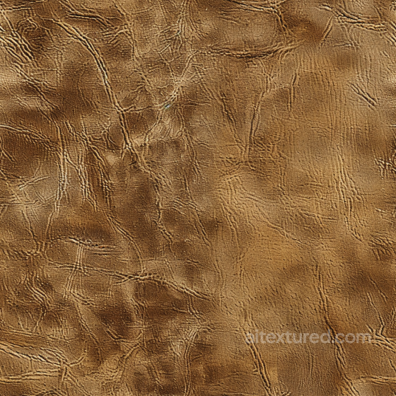 Distressed Tan Leather Seamless Texture with Deep Wrinkles and Grain Leather texture preview