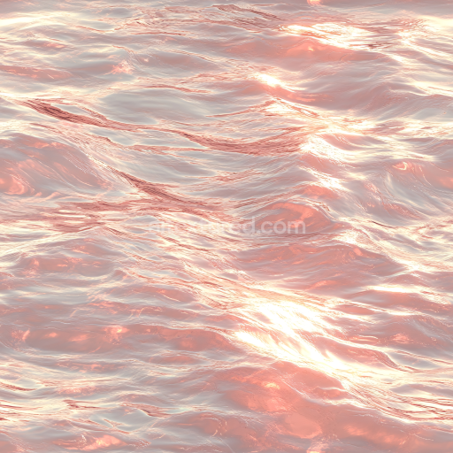 Seamless 3D PBR Water Texture of Pink Sunset Ocean Surface with Subtle Waves