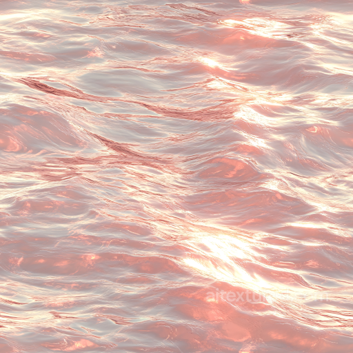 Water Texture of Pink Sunset Ocean Surface with Subtle Waves seamless Water PBR texture